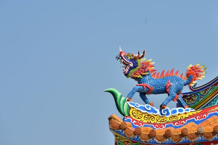 dragon statue. Chinese art in Thailand Chinese cultureの写真素材