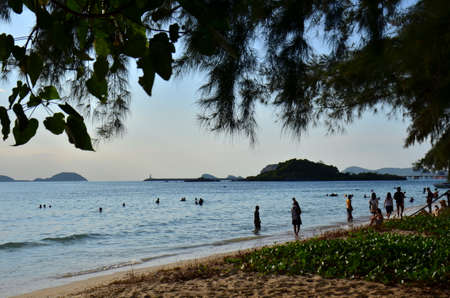 Beautiful sunset above the sea.Gold Sunset, sea and clouds. Beautiful golden orange sunset over the ocean. The sun sets turning the sky yellow, orange & red tones & reflects in the ocean.のeditorial素材