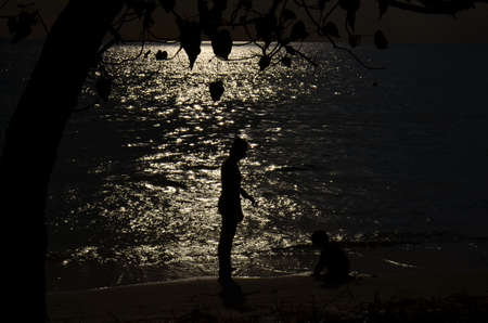 Sunset at the beautiful beach.