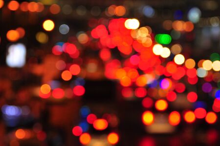 Beautiful blur and bokeh images. christmas light night,abstract circular bokeh backgroundの写真素材