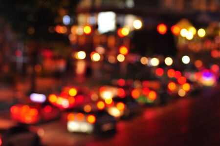 Beautiful blur and bokeh images. christmas light night,abstract circular bokeh backgroundの写真素材