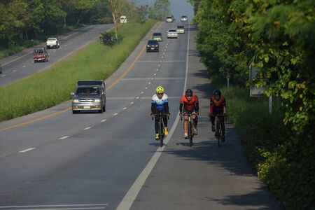 Amateur cyclist Fighting in the charity program for children with visual disabilities, Chonburi to...