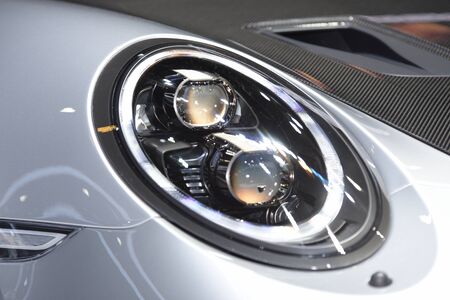 Car interior Chassis and stripes around the car The components look beautiful car. Car headlights...