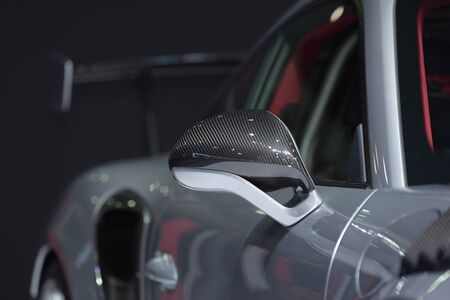 Car interior Chassis and stripes around the car The components look beautiful car. Car headlights...