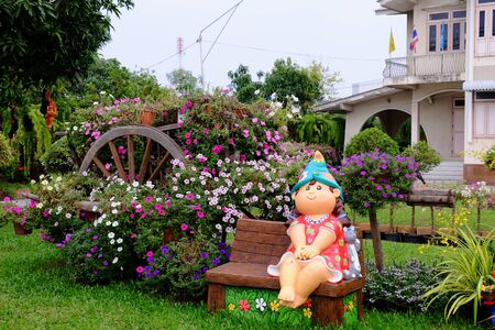 Beautiful flower garden full of colorful flowers.の写真素材