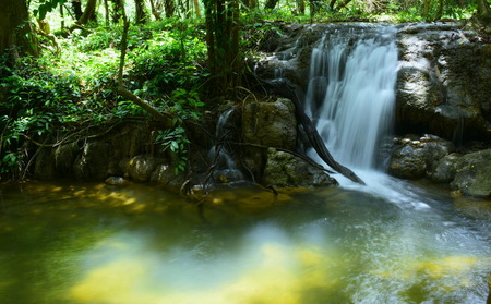 Waterfall in rainforest Thailand Warterfall in Karnchanaburi Province Thailandの写真素材