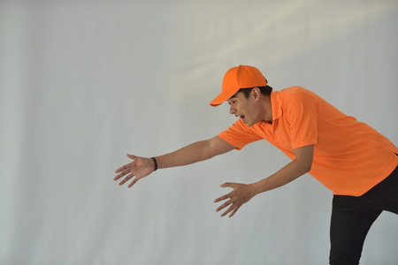 Delivery Business And online delivery services. Business Start up SME concept. Young startup entrepreneur small business owner working at home, packaging and delivery situation. Young entrepreneur,の写真素材