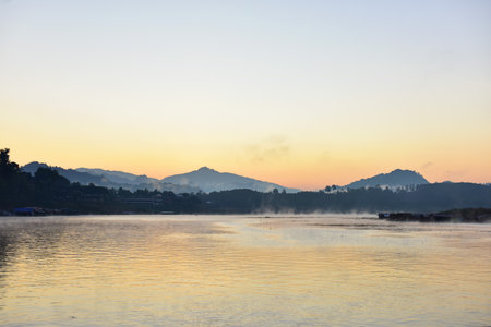 Sunrise on Mekong river, Luang Prabang, Laos