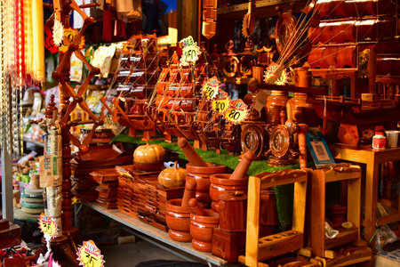 Traditional souvenir shop in the city center.の写真素材