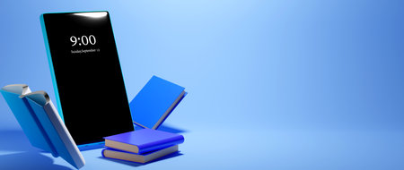 Education online and graduation concept. 3D Rendering of Mobile phone and light bulb about High...