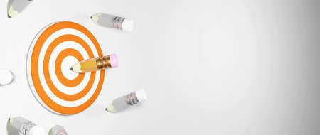 Education concept. 3d of pencils on white background. Modern flat design isometric concept of Education. Back to school.の写真素材