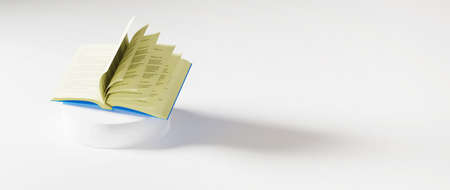 Education concept. 3d of book on white background. Modern flat design isometric concept of Education. Back to school.の写真素材