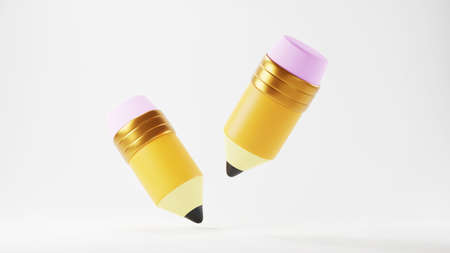 Education concept. 3d of pencils on white background. Modern flat design isometric concept of Education. Back to school.の写真素材