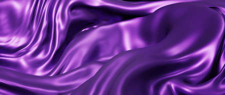 3d render of pink and purple cloth. iridescent holographic foil. abstract art fashion background.の写真素材