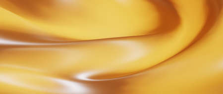 3d render of brown and orange cloth. iridescent holographic foil. abstract art fashion background.の写真素材