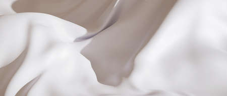 3d render of light and white cloth. iridescent holographic foil. abstract art fashion background.の写真素材