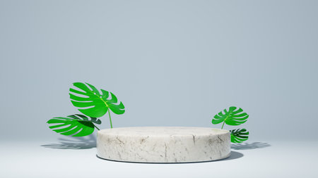 3D rendering of abstract background. Podium for show product. Blank scene showcase mockup with empty round stage.の写真素材
