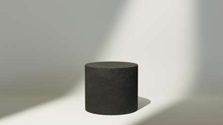3D rendering of mockup background. Podium for show product. Blank scene showcase with empty round stage.の写真素材