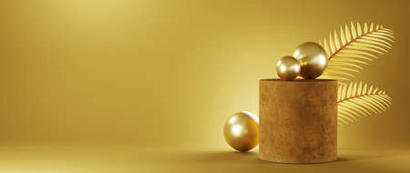 3D rendering of background. showcase product. Blank scene showcase mockup with empty round stage.の写真素材