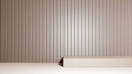 3D rendering of podium background. Mockup for show product. Blank scene showcase with empty round stage.の写真素材