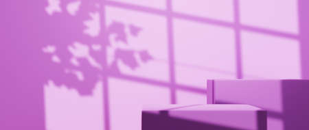 3D rendering of podium background. Mockup for show product. Blank scene showcase with empty round...