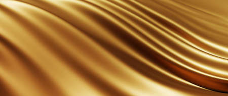3d render of gold cloth. iridescent holographic foil. abstract art fashion background.