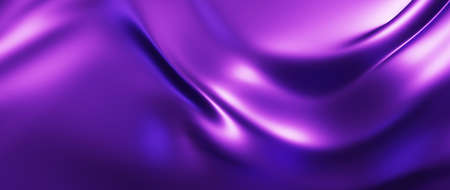 3d render of purple cloth. iridescent holographic foil. abstract art fashion background.の写真素材