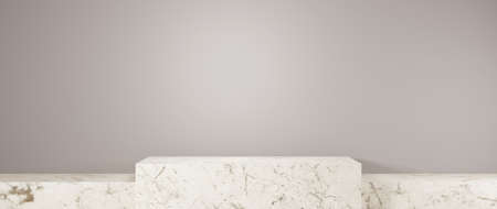 3D rendering of Scene for displaying marble products background. For show product. Blank scene...