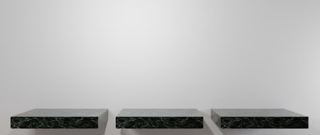 3D rendering of Green marble floor for placing products background. For show product. Blank scene showcase mockup.の写真素材