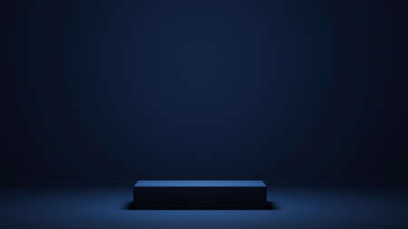 3D rendering of Podium for displaying products, face creams and perfumes background. Mockup for show...