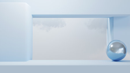 3D rendering of Background for displaying products, creams and cosmetics. For show product. Blank scene showcase mockup.の写真素材