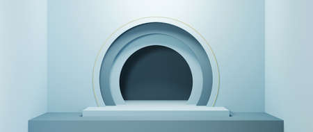 3D rendering of Background for displaying products, creams and cosmetics. For show product. Blank scene showcase mockup.の写真素材