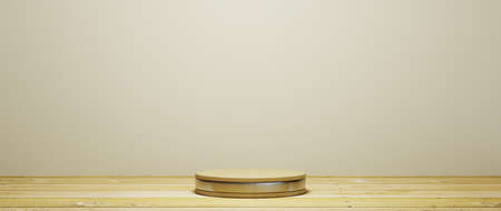 3D rendering of Podium for displaying the skin cream cosmetics decorations. Mockup background for show product.の写真素材