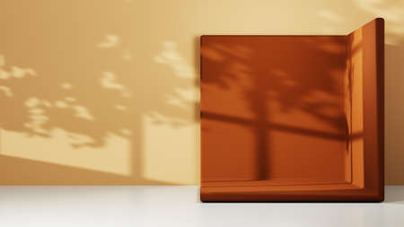 3D rendering of Podium for displaying the skin cream cosmetics decorations. Mockup background for...