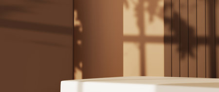 3D rendering of Background for displaying products, creams and cosmetics. For show product. Blank scene showcase mockup.の写真素材