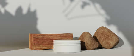 3D rendering of blank product background for displaying fashion and cream cosmetics decorations. Modern podium background for luxury product.の写真素材