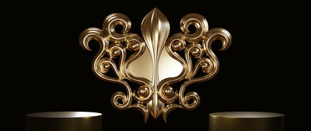 3D rendering of blank product background for displaying fashion and cream cosmetics decorations. Modern podium background for luxury product.の写真素材