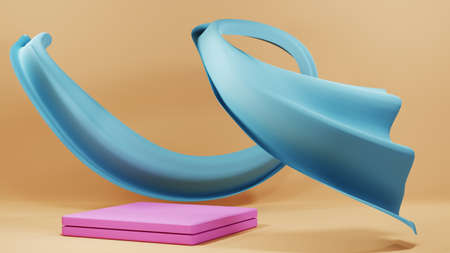 3D rendering of blank product background for displaying fashion and cream cosmetics decorations. Modern podium background for luxury product.の写真素材