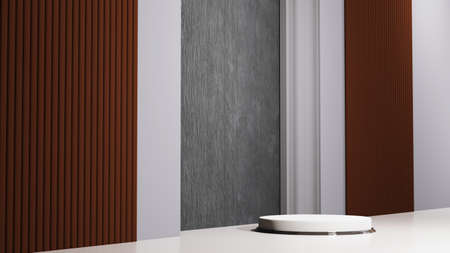 3D rendering of blank product background for displaying fashion and cream cosmetics decorations. Modern podium background for luxury product.の写真素材