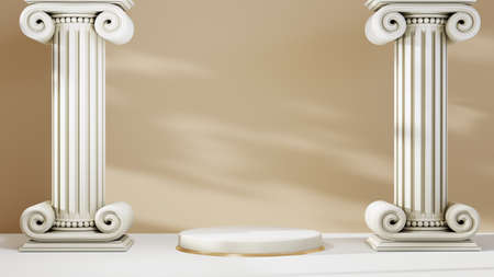 3D rendering of blank product background for displaying fashion and cream cosmetics decorations. Modern podium background for luxury product.の写真素材