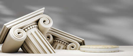 3D rendering of blank product background for displaying fashion and cream cosmetics decorations. Modern podium background for luxury product.の写真素材