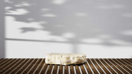 3D rendering of blank product background for displaying fashion and cream cosmetics decorations. Modern podium background for luxury product.の写真素材