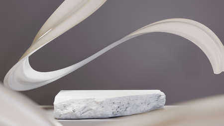 3D rendering of blank product background for displaying fashion and cream cosmetics decorations. Modern podium background for luxury product.の写真素材