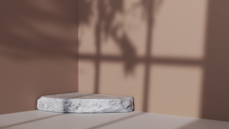 3D rendering of blank product background for displaying fashion and cream cosmetics decorations. Modern podium background for luxury product.の写真素材