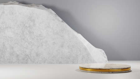 3D rendering of blank product background for displaying fashion and cream cosmetics decorations. Modern podium background for luxury product.の写真素材