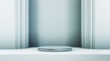 3D rendering of blank product background for displaying fashion and cream cosmetics decorations. Modern podium background for luxury product.の写真素材