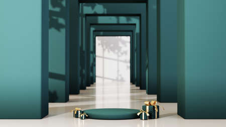 3D rendering of blank product background for displaying fashion and cream cosmetics decorations....