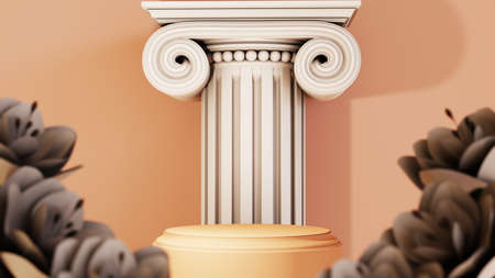 3D rendering of blank product background for displaying fashion and cream cosmetics decorations. Modern podium background for luxury product.の写真素材