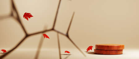 3D rendering of blank product background for displaying fashion and cream cosmetics decorations. Modern podium background for luxury product.の写真素材