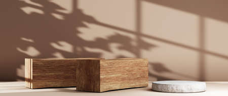 3D rendering of blank product background for displaying fashion and cream cosmetics decorations. Modern podium background for luxury product.の写真素材